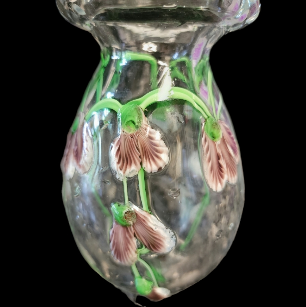DANIEL SALAZAR  FLORAL LAMPWORK STUDIO ART GLASS PAPERWEIGHT VASE